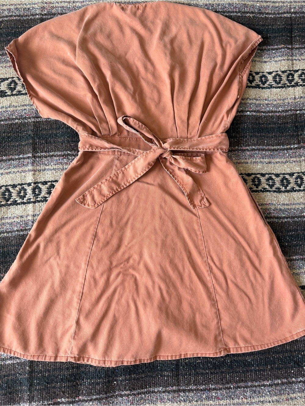 Quince Rust Button-Front Mini Dress - Picture 3 of 8